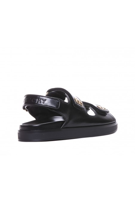 Givenchy Skórzane sandały z logo 4G, BE3087E1UB001