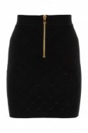2Balmain Czarna spódnica mini z domieszką wiskozy