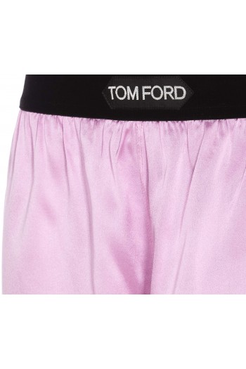 Tom Ford Różowe spodenki z logowanym pasem