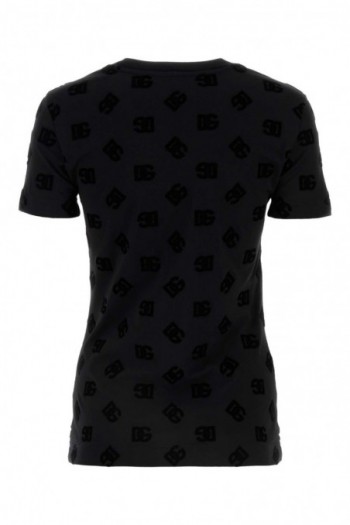 Dolce & Gabbana Czarna bawełniana koszulka, F8T00TGDB9K N0000