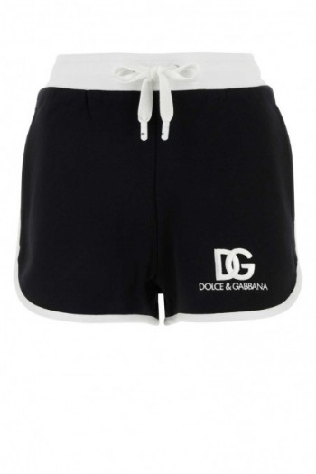 Dolce & Gabbana Czarne szorty z logo DG