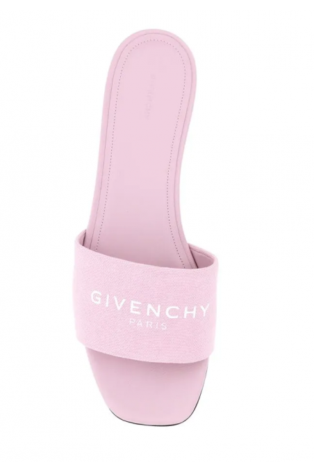Givenchy Różowe płócienne klapki z logo