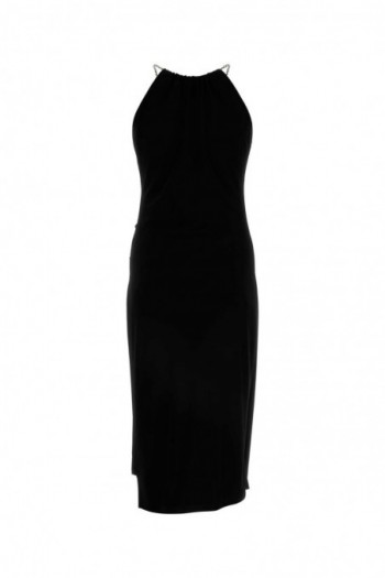 Givenchy Czarna sukienka midi z łańcuszkiem