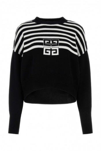 Givenchy Czarny sweter oversize w paski