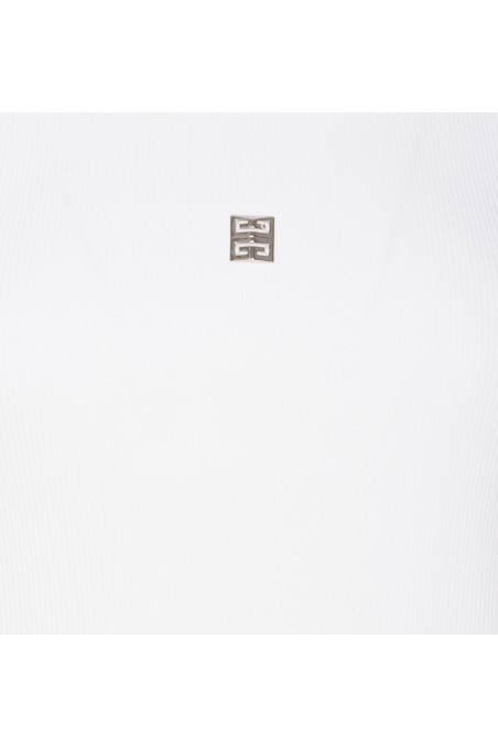 Givenchy Top bez rękawów z logo 4G, biały