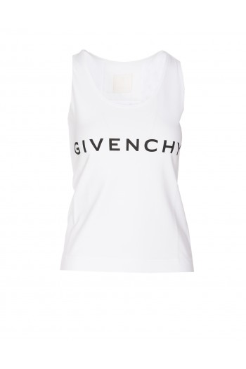 Givenchy Top bez rękawów z logo Givenchy, biały