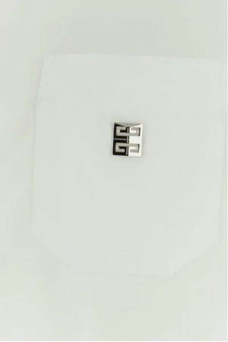 Givenchy Biała koszula z metalowym logo