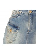 2Balmain  Trapezowa spódnica z jeansu