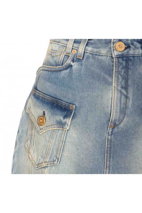 Balmain  Trapezowa spódnica z jeansu