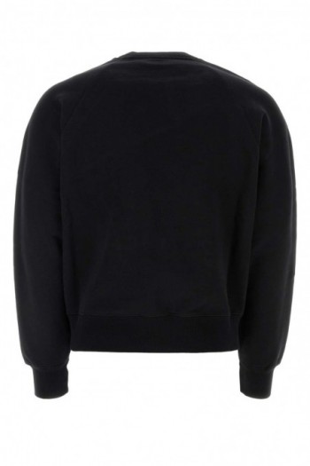 Ami Czarna bawełniana bluza z haftowanym logo