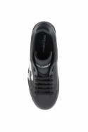 2Dolce & gabbana Czarne skórzane sneakersy z logo Portofino męskie