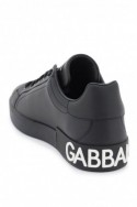 2Dolce & gabbana Czarne skórzane sneakersy z logo Portofino męskie