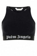 2Palm Angels Czarny, krótki top z elastycznego nylonu z logo