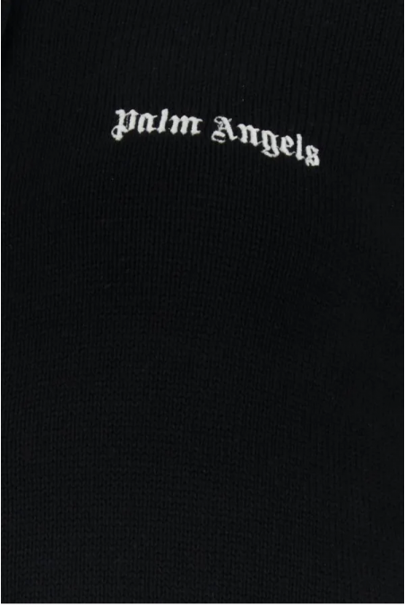 Palm Angels Czarny bawełniany kardigan z logo