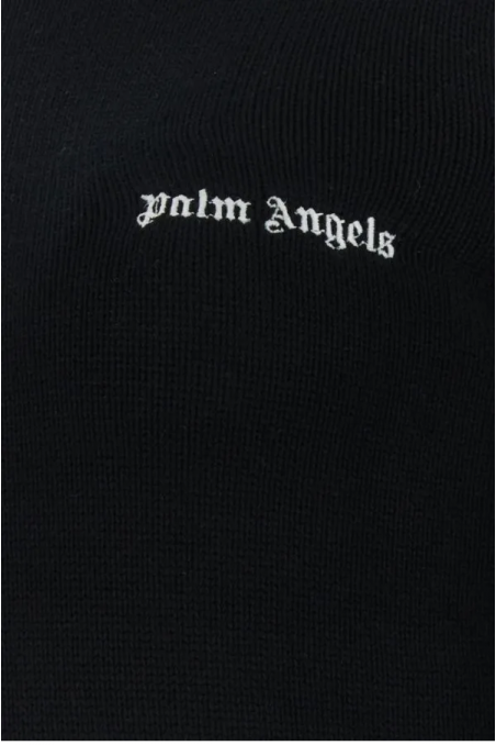 Palm Angels Czarny bawełniany sweterek z logo