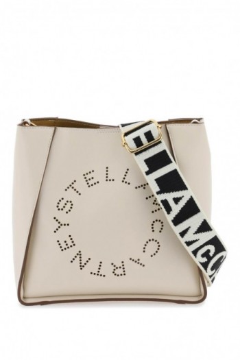 Stella mccartney Biała skórzana torebka na ramię z logo
