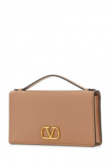 Valentino Różowa skórzana torebka z logo