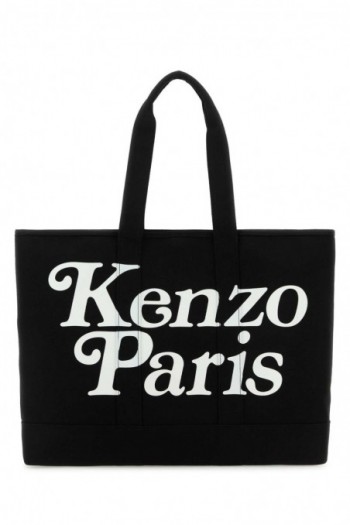 Kenzo Czarna płócienna duża torba shopper Kenzo Utility