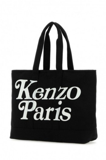 Kenzo Czarna płócienna duża torba shopper Kenzo Utility