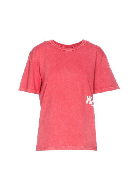 Alexander Wang Czerwona bawełniana koszulka z logo