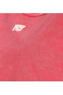2Alexander Wang Krótka czerwona bawełniana koszulka z logo