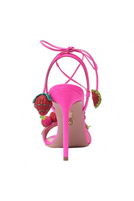 Aquazzura  Różowe sandały STRAWBERRY