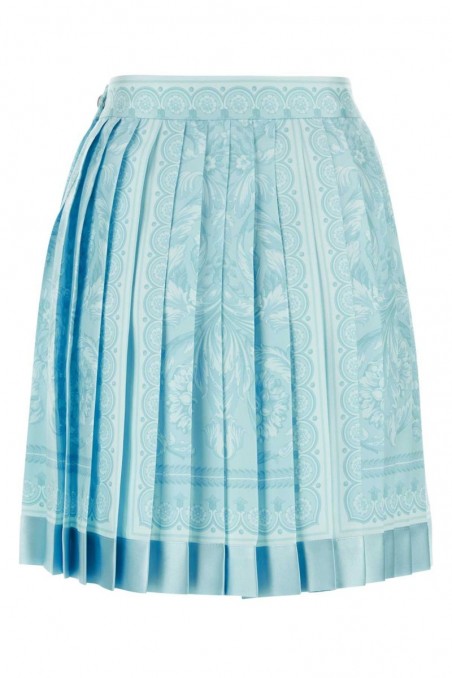 Versace Jedwabna spódnica mini z nadrukiem