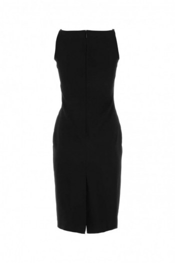 Versace Czarna sukienka midi z elastycznej wiskozy