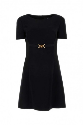 Versace Czarna sukienka mini ze stretchem, czarna