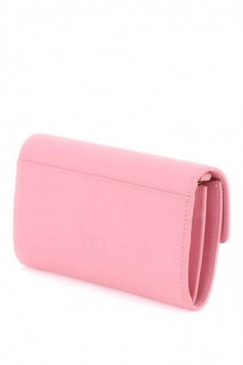 Pinko Różowa skórzana torebka na ramię Love bag simply 29450