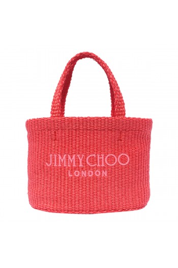 Jimmy Choo Mała torebka BEACH TOTE z raffi, czerwona