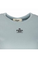 2Fendi Krótka koszulka z logo FENDI ROMA, niebieska