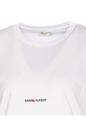 2SAINT LAURENT  Koszulka z logo, biała, RIVE GAUCHE