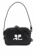 2Courreges Czarna skórzana torebka na ramię z logo
