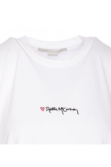 Stella mccartney Bawełniana koszulka z logo, 6J02733SPY529000