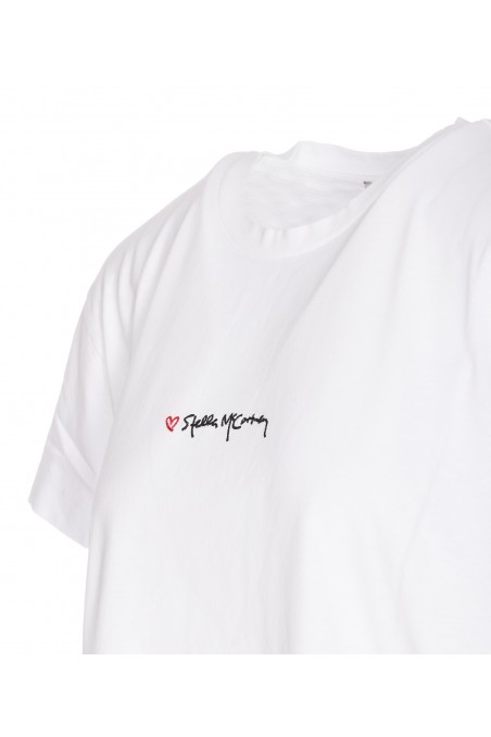 Stella mccartney Bawełniana koszulka z logo, 6J02733SPY529000