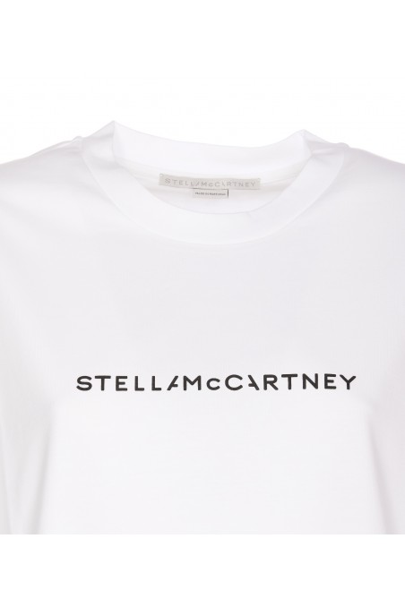 Stella mccartney Bawełniana koszulka z logo, 6J01583SPY489000
