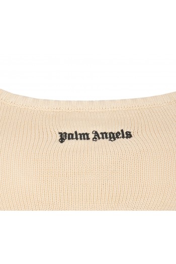 Palm Angels Bawełniany top z kontrastowym logo