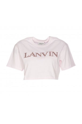 Lanvin Bawełniana krótka koszulka z logo "Lanvin Paris"