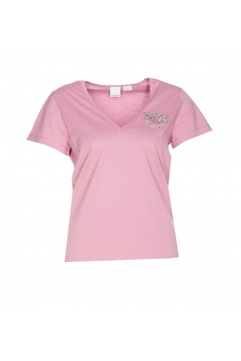 Pinko Koszulka z logo TURBATO, różowa